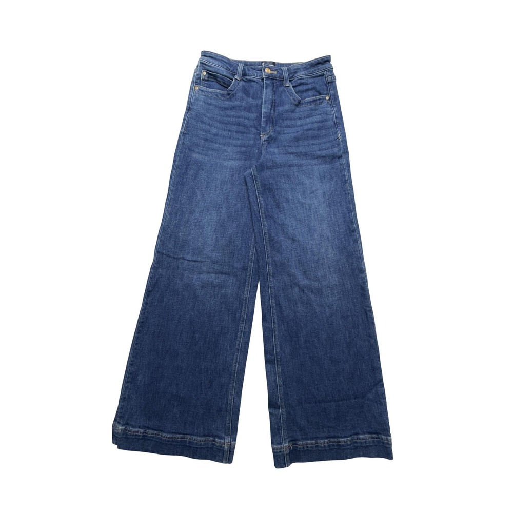 Maeve Wide Leg Jeans Womens 28x29 Blue Medium Wash High Rise Relaxed Stretch